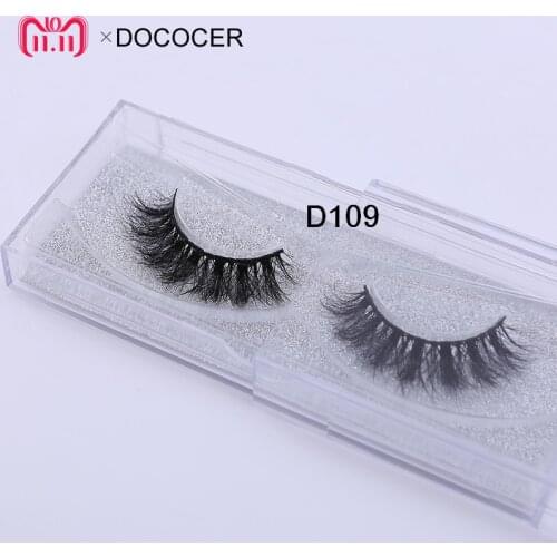 DOCOCER Eyelashes 3D Mink Lashes High Volume Handmade Mink False Eyelashes Thick Full Strip Lashes Cruelty D109