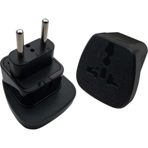 Black 16A 250V EU 4.0MM electric plug Switzerland Brazil Italy Greece Denmark Portugal travel adaptor plug socket convertor