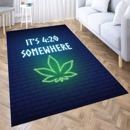 It Is 420 Somewhere Carpet for Living Room 3D Anime Cartoon Rug Gamer Teen Room Bedside Lounge Rug Kids Children Floor Mats