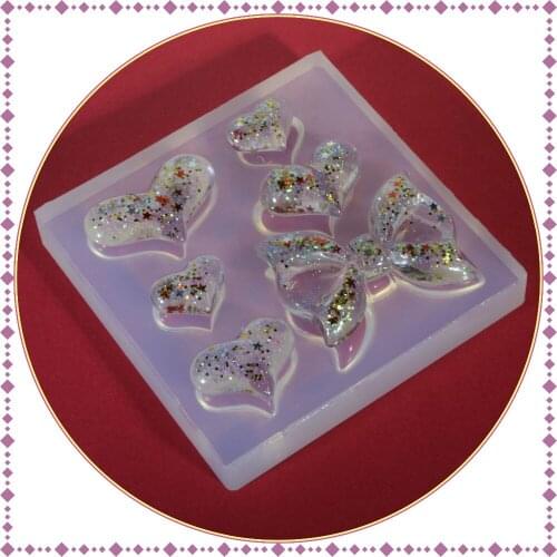 Love Bow tie Liquid silicone mold DIY resin jewelry pendant necklace pendant lanugo mold resin molds for jewelry