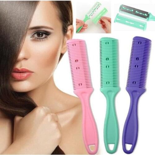 Multifunction Hair Cutter Razor Blade Comb Thining Trimmer Clipper Hairdressing Style Tool Edge Control Hair Combs with Blade