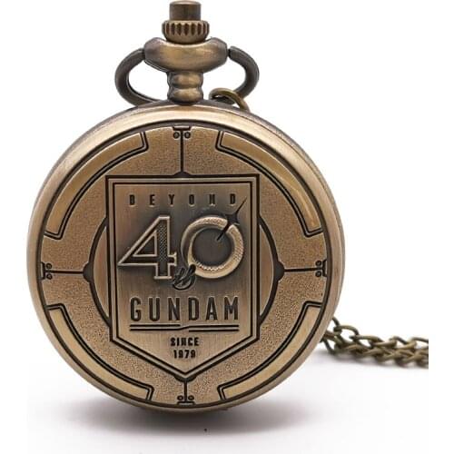 Vintage Souvenir Beyond Gundam 40th Anniversary Pocket Watch Men Women Vintage Pendant Necklace Fob Watch Best Gifts for Men