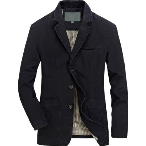 Plus Size 5XL Military Blazer Jacket Men Spring Autumn Casual Cotton Washed Coats Army Bomber Suit Jackets Denim Cargo Trench