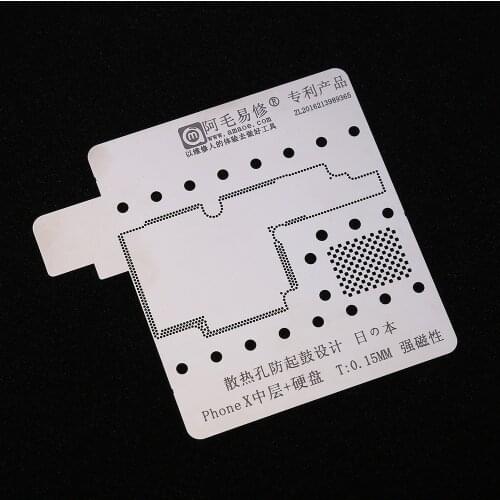 Bga Reballing Stencil Kit for iPhone XS/XS MAX/X Logic Board Middle Layer Hard Disk Planting Tin Template Reballing Plate