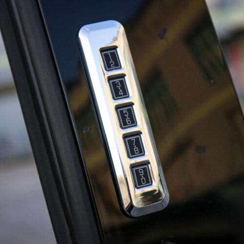 Car Door Secret Code Lock Button Cover Trim Key Trim Frame Shiny ABS Sticker For Ford F150 2015