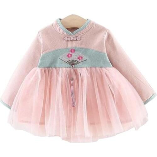 Baby Girls Dresses Long Sleeve Party Dress Red Clothing Toddler Gowns Kids Clothes