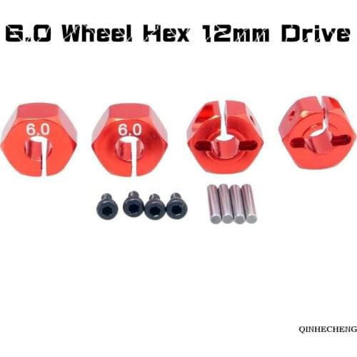 RC Aluminum 6.0 Wheel Hex 12mm Drive With Pins For HSP HPI 1:10 Tamiya Car