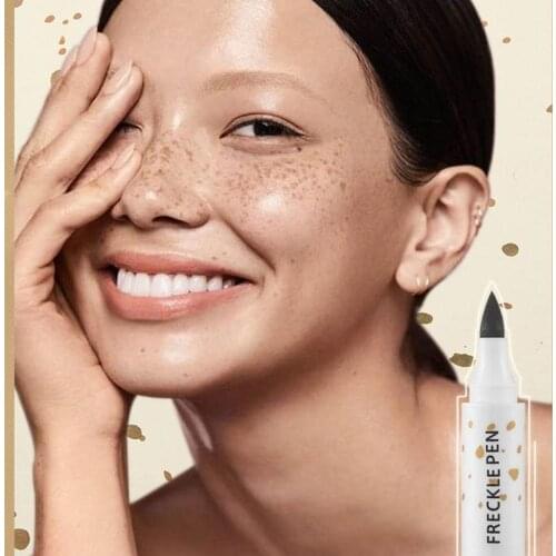 2 Colors Freckle Pen Natural Lifelike Freckle Pen Soft Brown Lasting Waterproof Dot Spot Pen Concealer Pencil Makeup Accessories