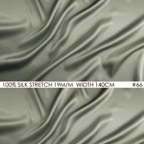 Silk stretch satin 140 cm, width 19momme 100% Silk Satin Fabric Dress Material For Sewing Dim Gray NO 66