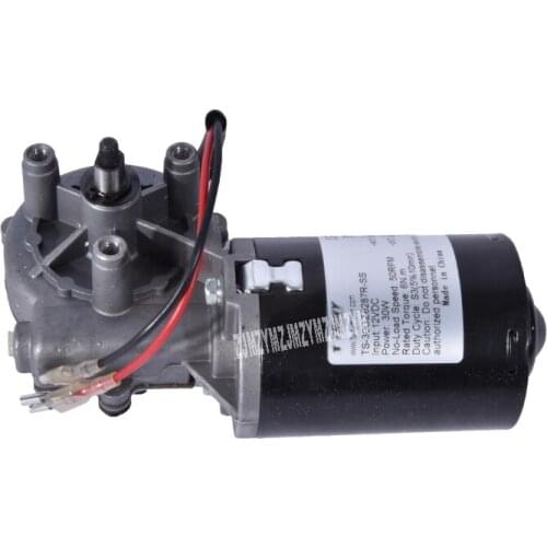 TS-30GZ6287R High Torque 6N.m DC Worm Gear Motor 12V 50rpm Garage Door Replacement Right Angle Reversible Metal Copper Gearmotor