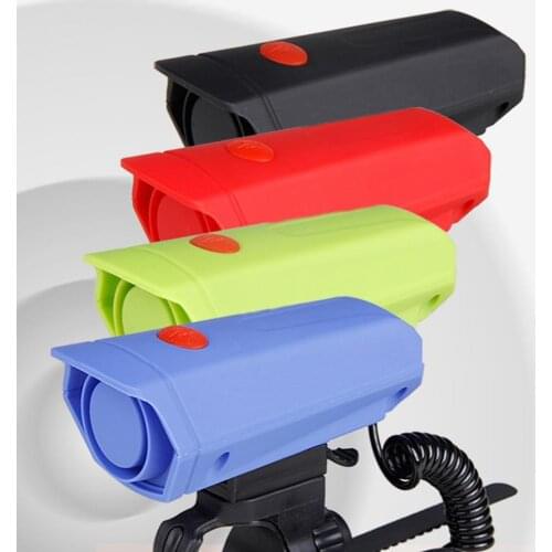Bike Bicycle Handlebar Electric Bell LED Light Cycling Rainproof Loud Horn Ring