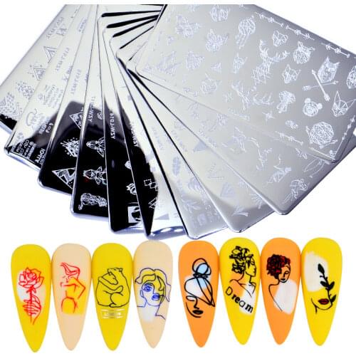 1Pcs Nail Stamping Plates Flower Butterfly Nail Art Plate Stainless Steel Stamping Templates for Printing Manicure Stencil Tools
