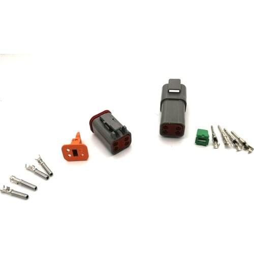 10 sets Kit 4 Pin Waterproof Electrical Wire Connector Plug Deutsch Style Enhanced Seal Shrink Boot Adapter DT06-4S DT04-4P