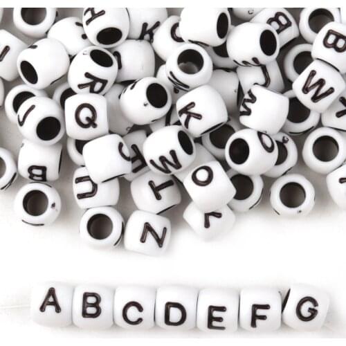 100pcs Acrylic Barrel Beads Alphabet Beads For Jewelry Making Diy Necklace Bracelet Jewelry Findings 7*8mm