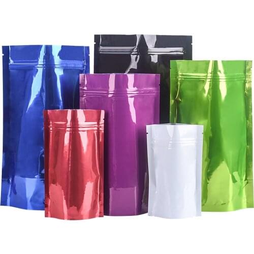 1000pcs/lot Colored Stand Up Self seal Pouches Aluminum Foil Standing Pouches,Food Storage Stand Up Bags wholesale