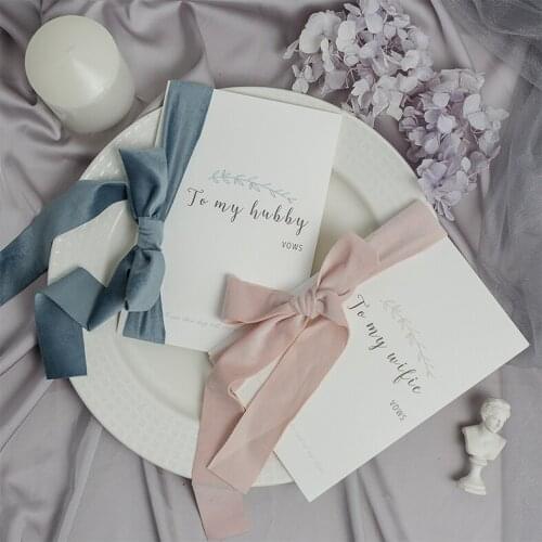 2pcs Wedding Favor Advanced Flora merry Speech Book Ribbon The Guests Creative His And Her Vows Card Photo Props