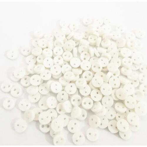250pcs White Nylon Mini Round Bowl Buttons For Dolls Soft Toys Clothes 5mm Sewing 2 Holes Dollmaking Accessories
