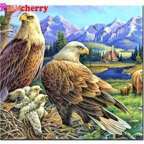 5D Diamond Painting Eagles Nest Diamond Embroidery Full Square round Beaded DIY Rhinestones Art Decor For Home P48