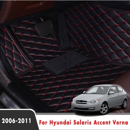For Hyundai Solaris Accent Verna 2011 2010 2009 2008 2007 2006 Car Floor Mats Carpets Interior Accessories Custom Waterproof