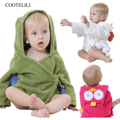COOTELILI Baby Bathrobes for Girls Pajamas Kids 3D Animal Hooded Beach Towel Boys Bath Robe Sleepwear Baby Sleepwear & Robes