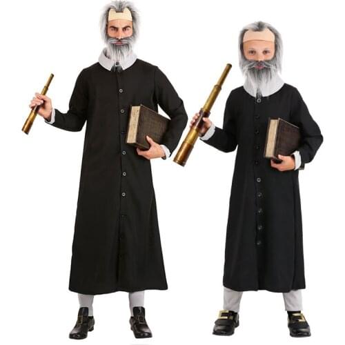 Halloween Child Kid Science Exhibition Scientist Cosplay Galileo Role Play Godfather School Stage Performance Holiday Costume