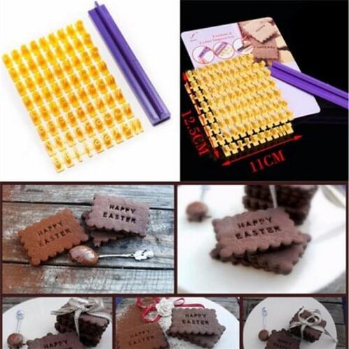 DIY Alphabet Plastic Biscuit Cake Mould Letter Impress Biscuit Cookie Mold Cutter Press Stamp Embosser Fondant tool
