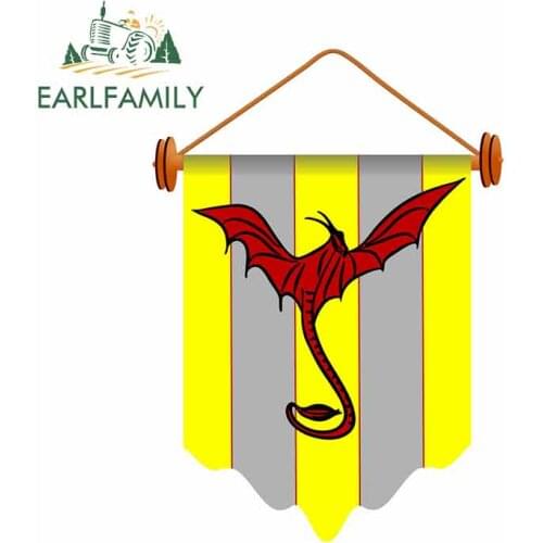 EARLFAMILY 13cm x 9.4cm Funny Banner with Dragon Car Decoration Decal Fashion Graphics Car Stickers Vinyl Waterproof Decoration
