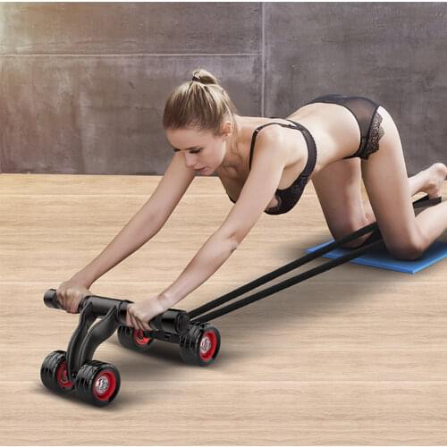 AB wheel Abdominal Pull Rope Fitness Resistance Band for 4-Wheel Abdominal Roller Muscle Trainer Home Fitness Ab Rollers Workout