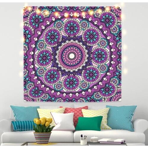 Purple Bohemia Little Flower Tapestry for Natural Plant Livingroom Photography Wall Decor