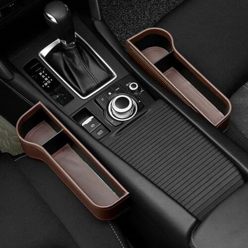 Car Seat Gap Slit Pocket Catcher Organizer PU Leather Storage Box Phone Bottle Cups Holder Auto Car Accessories interior