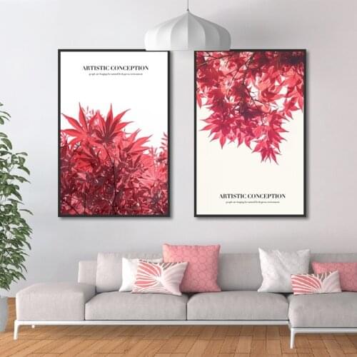 Red Maple Leaf Pictures Print on Canvas Wall Art Modular Picture Modern Home Decoration Painting and Poster for Living Room
