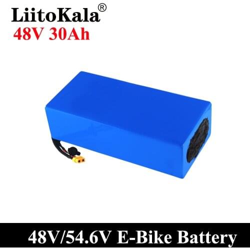 LiitoKala 18650 48V 20AH 30ah 15ah 12ah 25ah High power Electric Bike Battery 48V 18650 Lithium Battery with 20A BMS XT60 plug