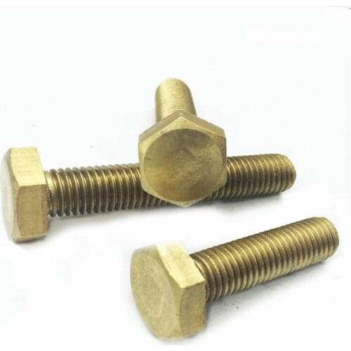 M4 M5 Brass Outer hexagon head bolts hexagon head DIN933 bolts and screws