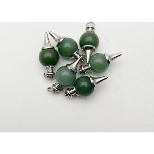 Fashion natural stone Aventurine pendulum Pendants & necklaces for making Jewelry charm Point parts 6pcs/lot wholesale