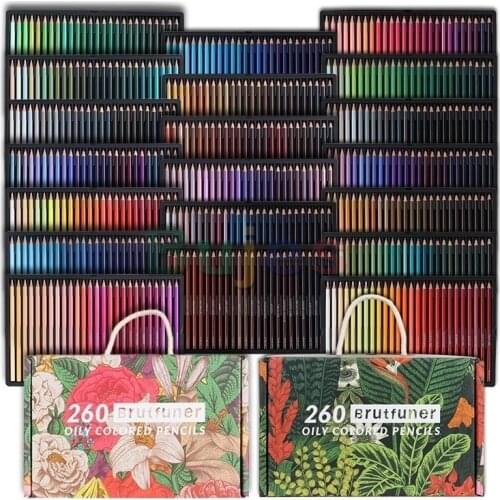 Brutfuner 48/72/120/160/180/260 colors Wood Colored Pencils Set Oil Draw Sketch Colour Pencil For School Student Art Supplies