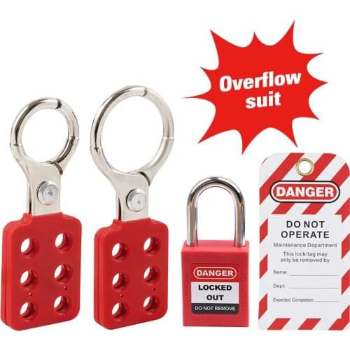 Lockey Combination kit Safety Aluminum Lockout Hasp Locks 1"(25mm) and 1.5" (38mm) Padlock