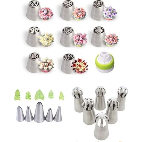 Tulip Pastry Nozzles Set Kit for Cream Stainless Steel Russian Icing Piping Tips for Baking Cake Decorating Confectionery Tool