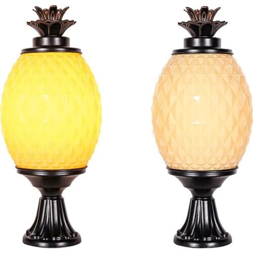 Outdoor column head lamp waterproof personality anti-pineapple garden villa door lamp post wall lamp outdoor creative