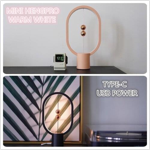 2021 Newest USB Powered Mini HENG Ellipse Magnetic Mid-Air Switch Night Light Balance LED Table Lamp Office Home Decor