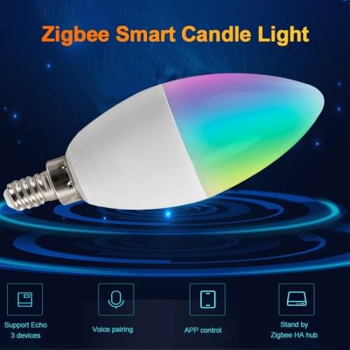 NEW Tuya Smart Lamp Zigbee 3.0 Smart Bulb RGBCW Neon LED Voice Control Music Sync Smart Light Lamp E12 E14 For Alexa Google Home
