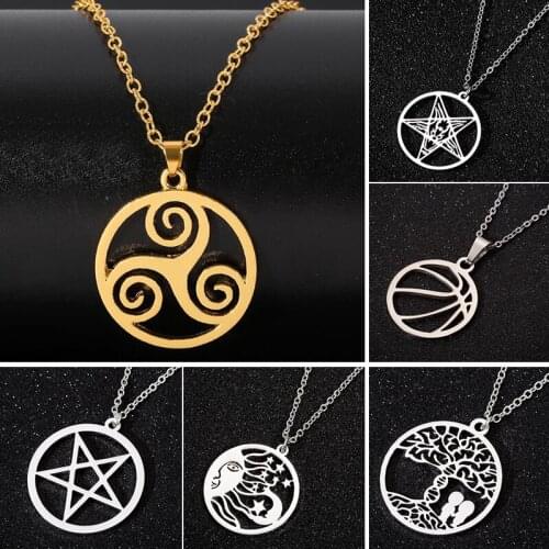 Teen Wolf Necklaces Stainless Steel Pendant Ball/Star/Flower/Map Butterfly/Pineapple/Bee/Round Necklace Jewelry for Men Women