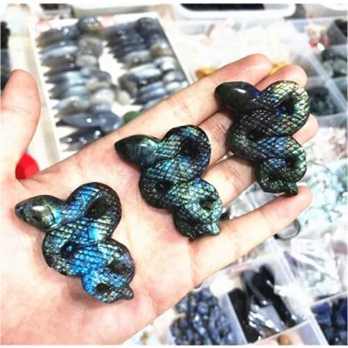 Natural Labradorite Snake Crystal Healing Stones For Feng Shui
