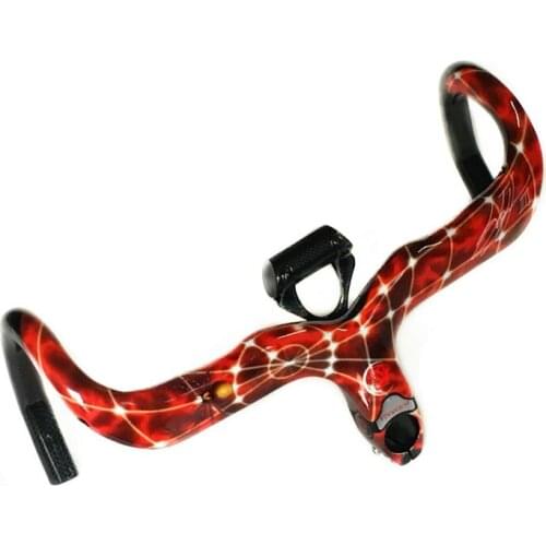 2019 new PARARAZA Full Carbon Fiber Road Bike Handlebar Integrated curved bar From Stem Coal Parts Bicycle Handlebar Road