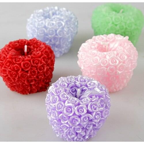 Rose apple Silicone molds soap mold silicone soap molds silica gel die Aroma stone moulds candle mould 3D rose Apple roses