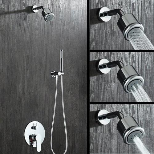 Bathroom Faucet Shower Set Wall Mounted Mixer Water Taps Rainfall Shower Heads Bathtub Shower System Set Top and Hand Spray Mode