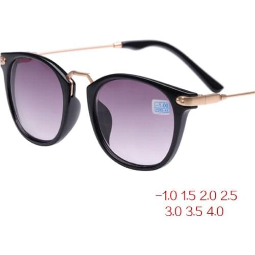 NYWOOH Myopia Sunglasses Women Men Round Sun Glasses Short Sighted Prescription Eyeglasses -1.0 -1.5 -2.0 -2.5 -3.0 -3.5 -4.0