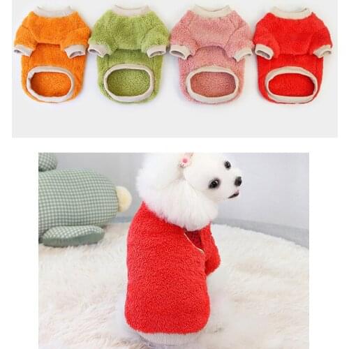 Warm Pets Dogs Clothes Fruit Color Puppy Sweater Double-faced Fleece Small Medium Dog Pullover