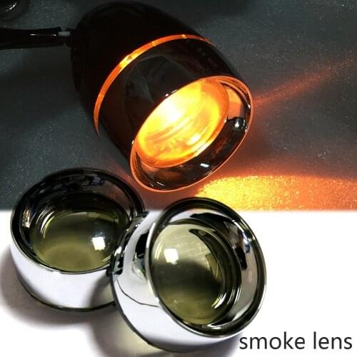 1Pair Smoked Turn Signal Lens Chrome Metal Trim Ring Visor For Harley Dyna Touring Street Glide Softail Sportster 883 1200