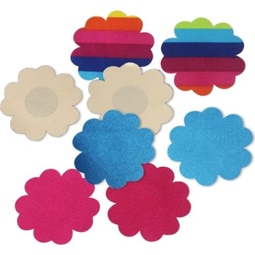 10SETS Girl Flower Adhesive Nipple Covers Pads Body Breasts Stickers Disposable Milk Paste Anti Emptied The Chest Paste Bra