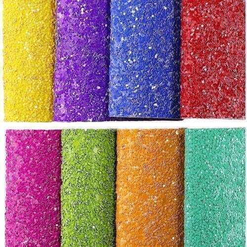 30cmx134cm Roll Brown Purpler Plain Dyed Chunky Glitter Fabric Leather For Diy Craft Project AY044